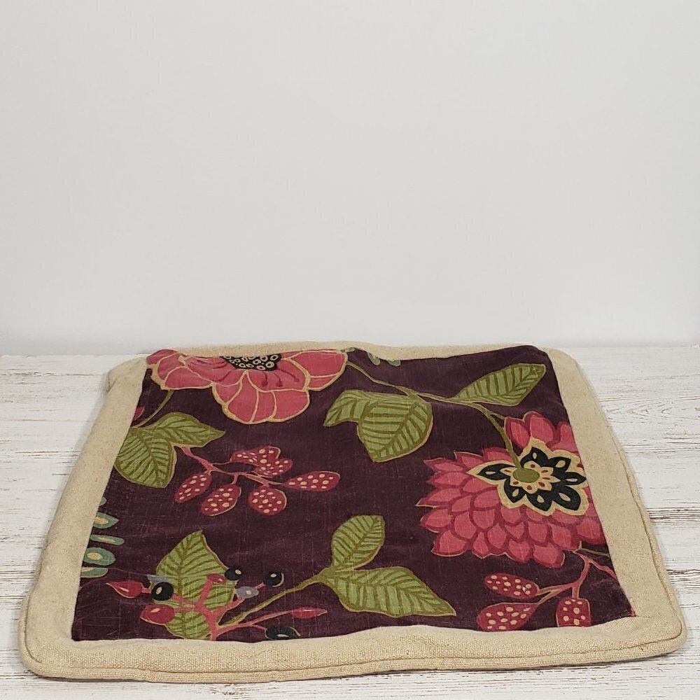 Floral Tapestry  Pillow Shams  Set of 2  Zippered Closure  20" X 22"